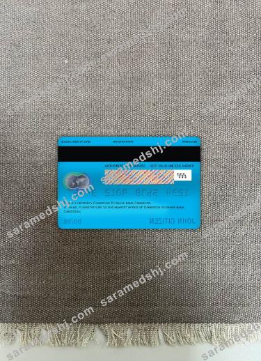 Cameroon Ecobank bank master debit card photolook back